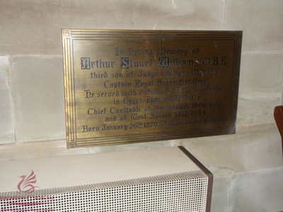 Memorial to Arthur Stuart Williams in St david's