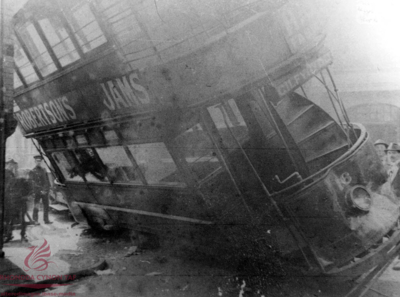 Tramcar derailment, Market Square, 22 March 1920